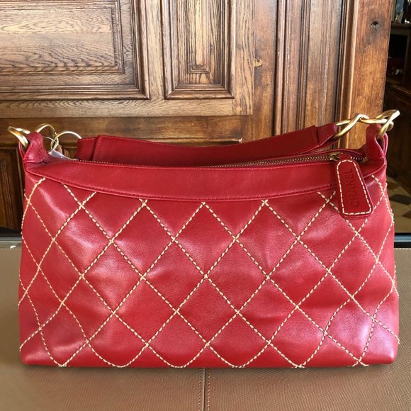 Chanel Red Wild Stitch Satchel - Picture 9 of 14